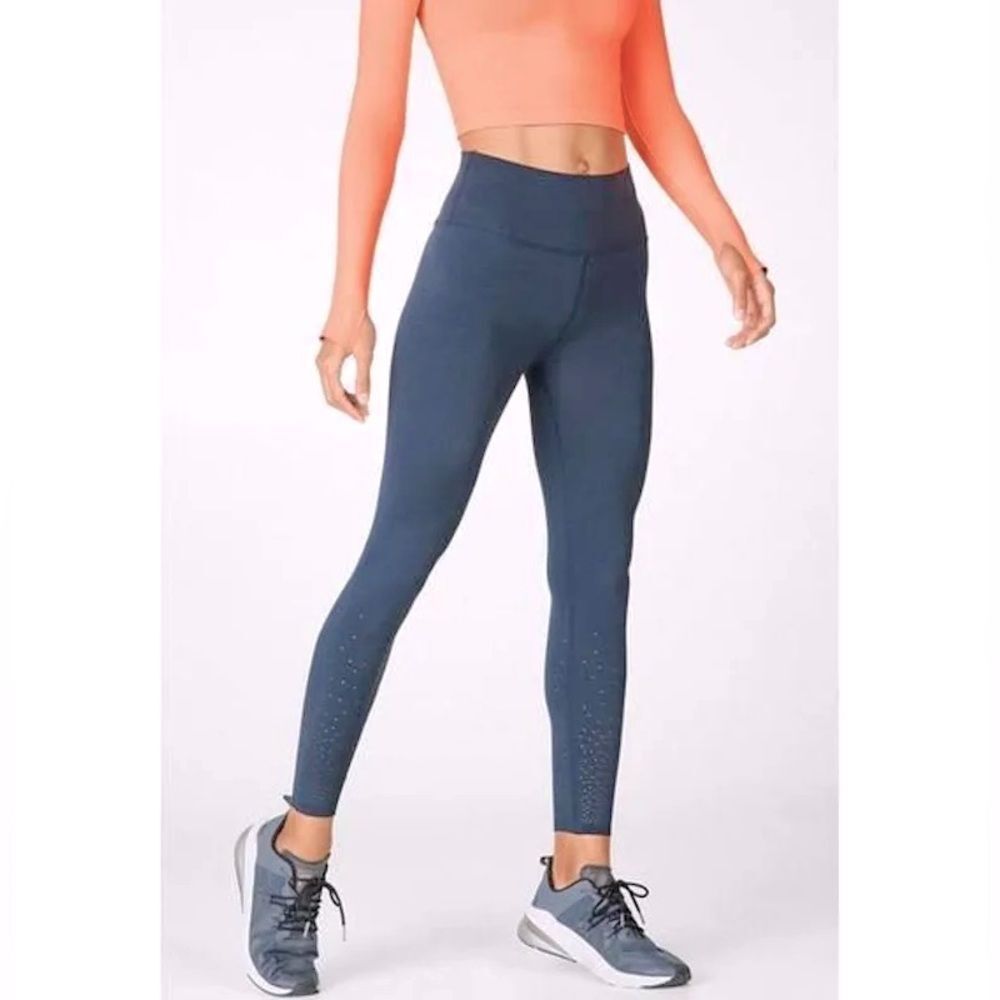 Fabletics High Waisted SculptKnit Dot Leggings in Thunder size Small